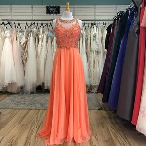 Neon Orange Prom Dress